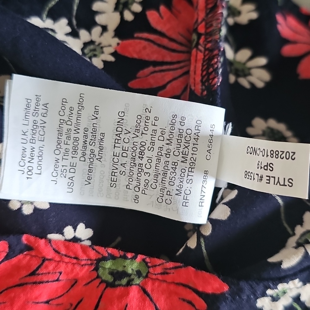 Madewell Black Floral Blouse with Red and Cream Accents - Picture 6 of 6